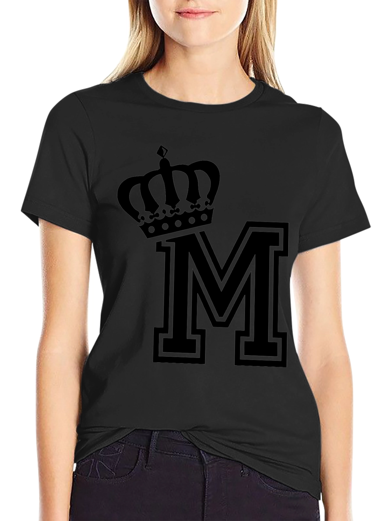 Crown M Black T-Shirt