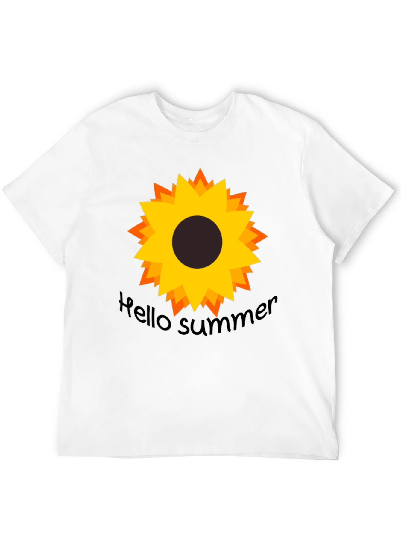 Hello Summer Sunflower Black Tee