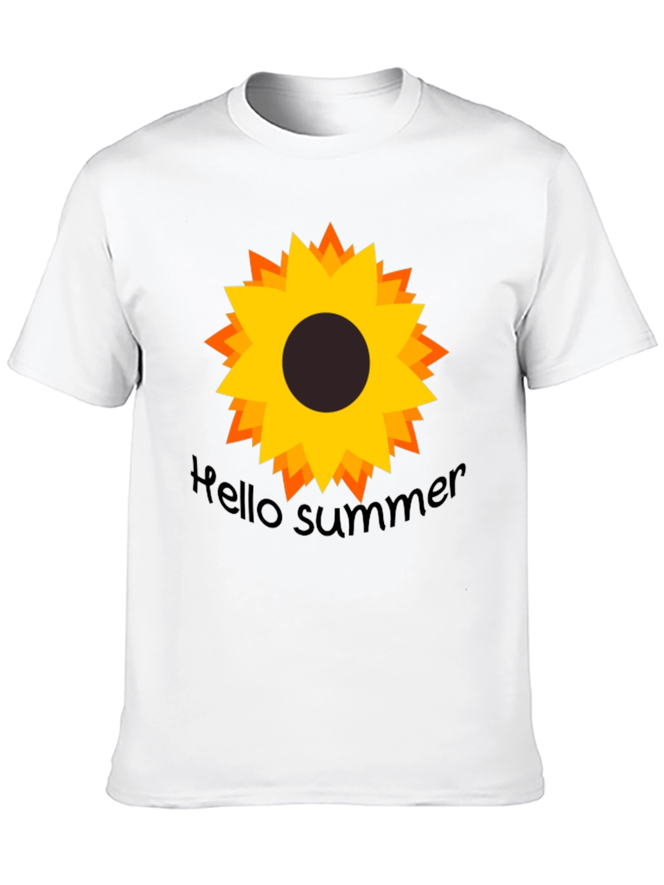 Hello Summer Sunflower Black Tee