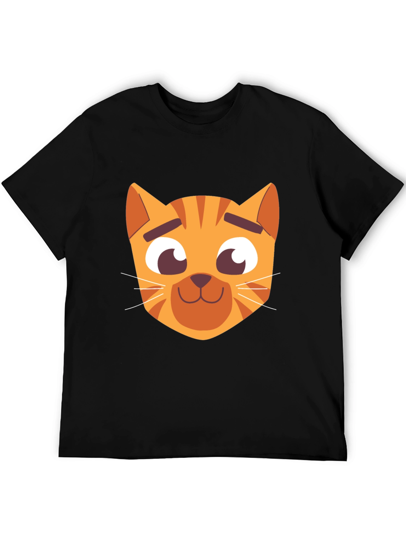 Cartoon Cat Graphic Black T-Shirt