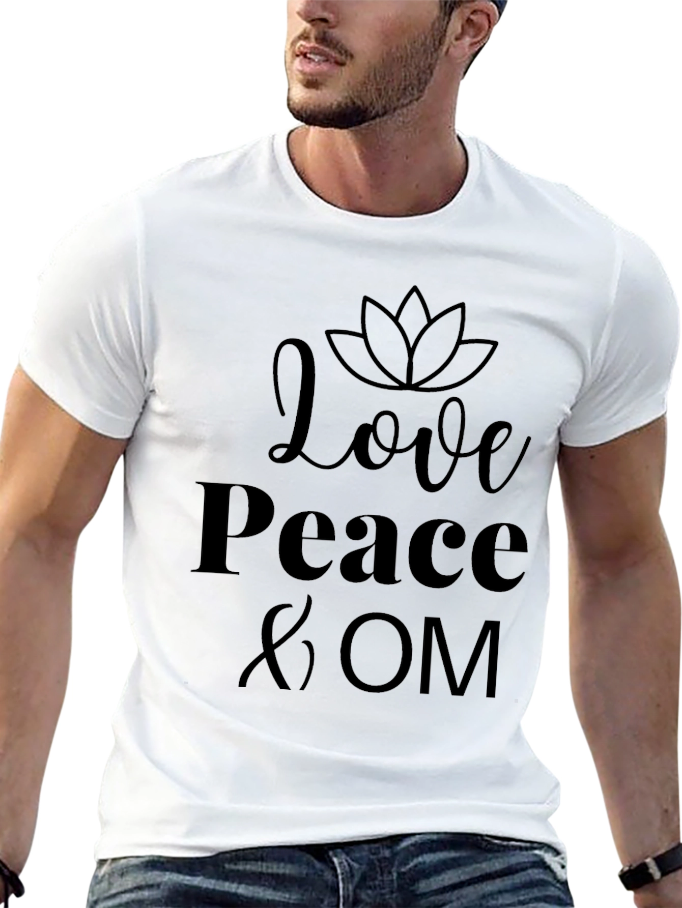Love Peace & OM Black Graphic Tee