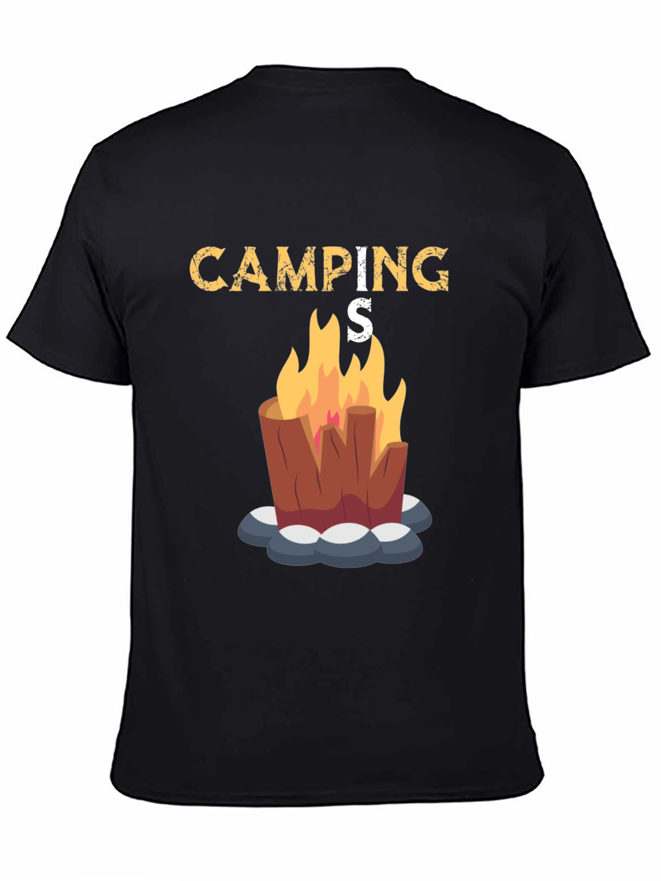 Camping Bonfire Graphic Tee - Black Unisex T-Shirt