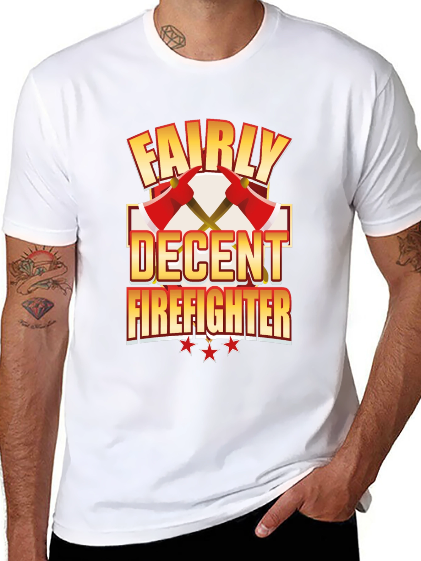 Fairly Decent Firefighter Black T-Shirt