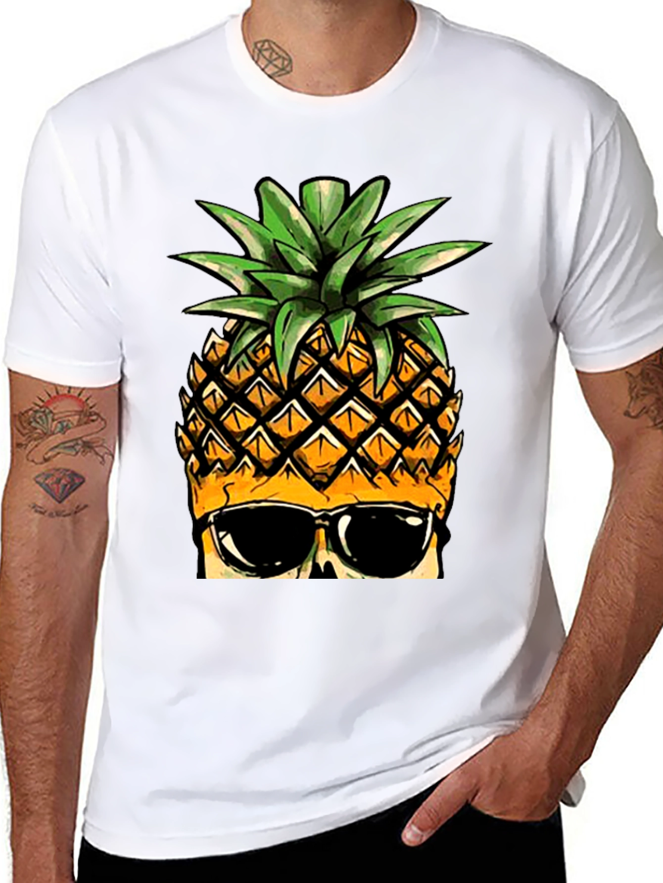 Cool Pineapple Graphic Tee - Black T-Shirt