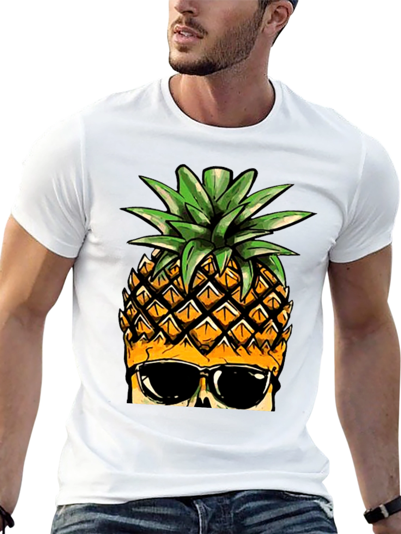 Cool Pineapple Graphic Tee - Black T-Shirt