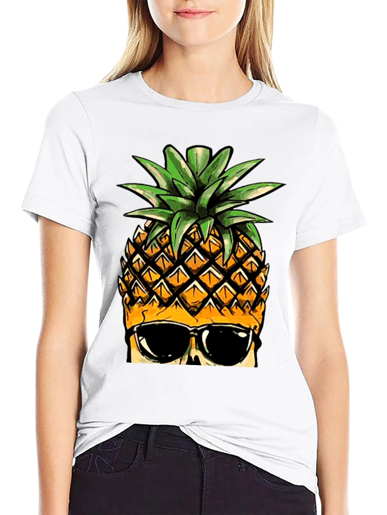 Cool Pineapple Graphic Tee - Black T-Shirt