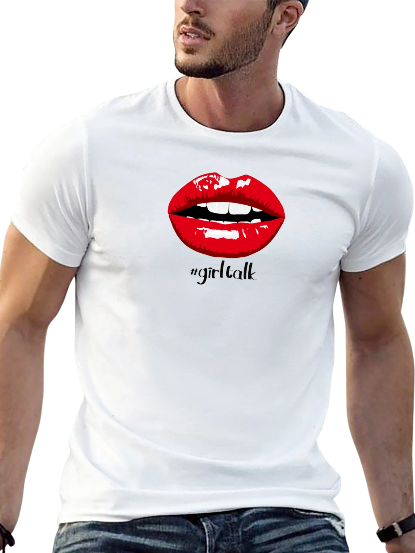 Girl Talk Lips Graphic Tee - Bold Statement Shirt