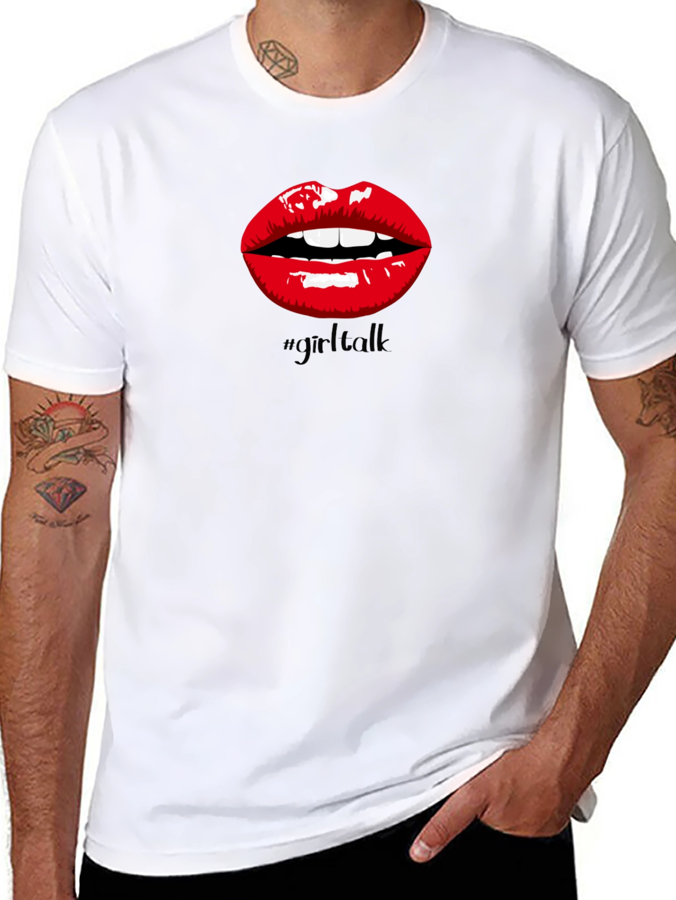 Girl Talk Lips Graphic Tee - Bold Statement Shirt