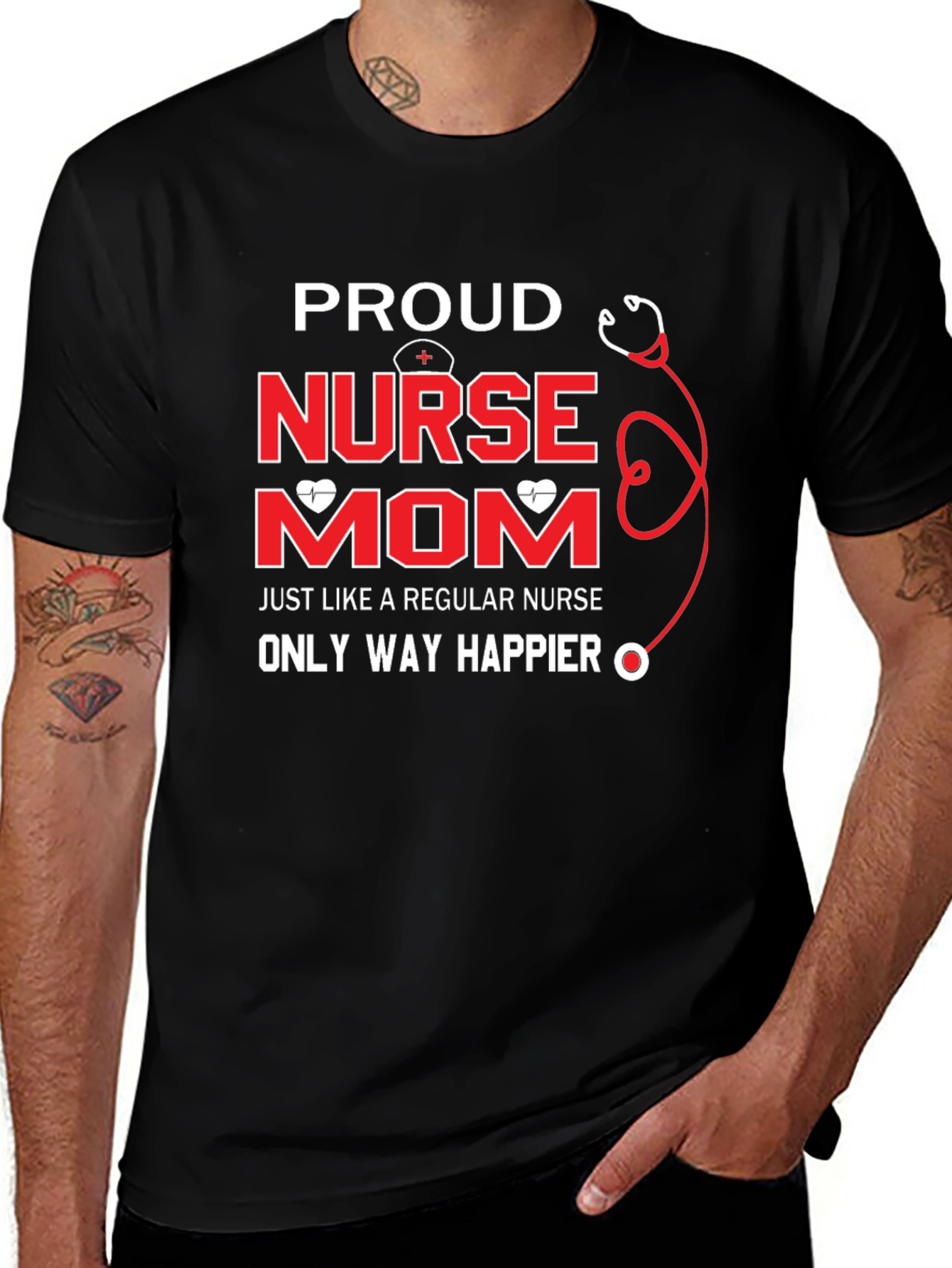 Proud Nurse Mom Graphic T-Shirt
