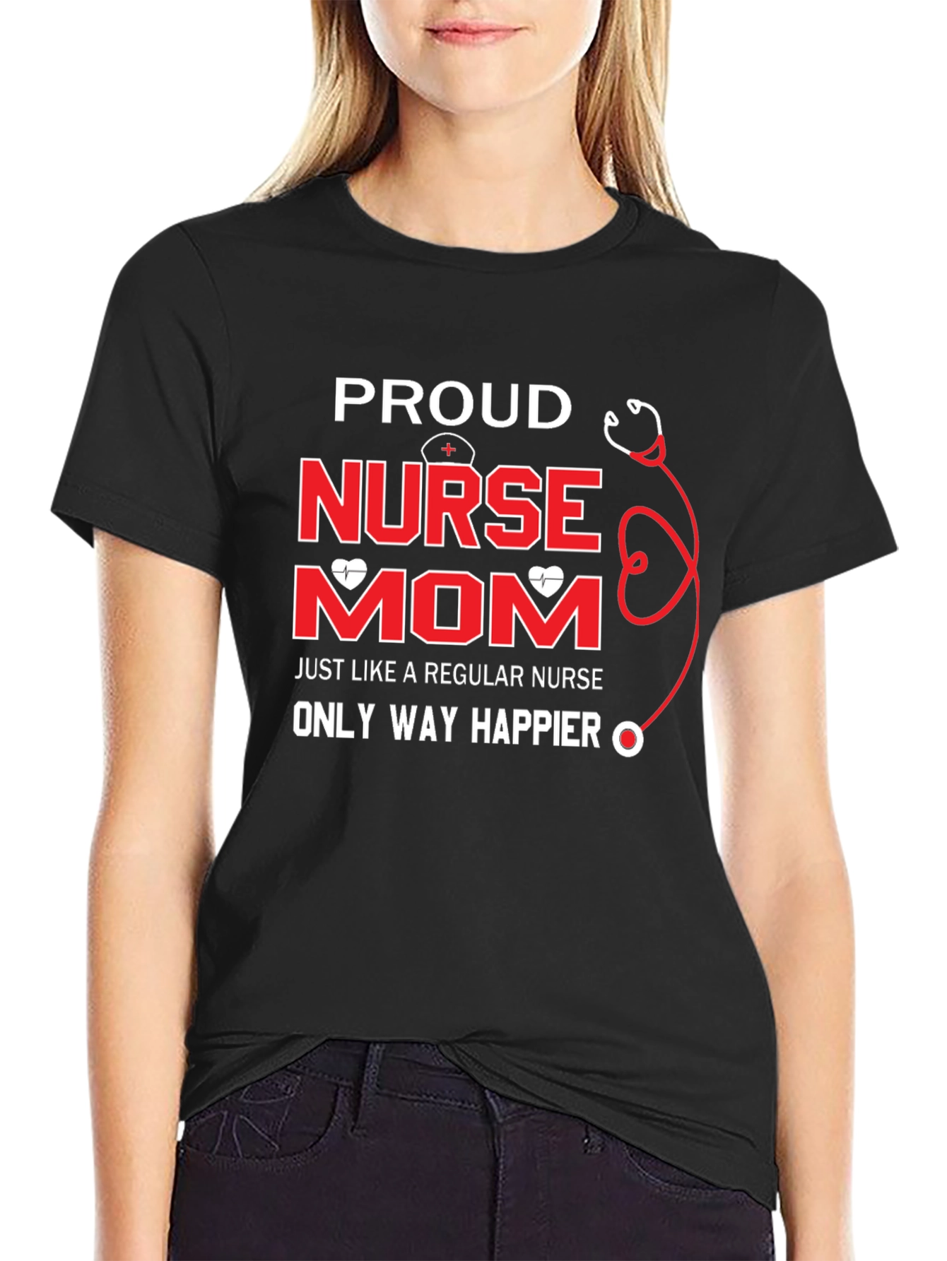 Proud Nurse Mom Graphic T-Shirt