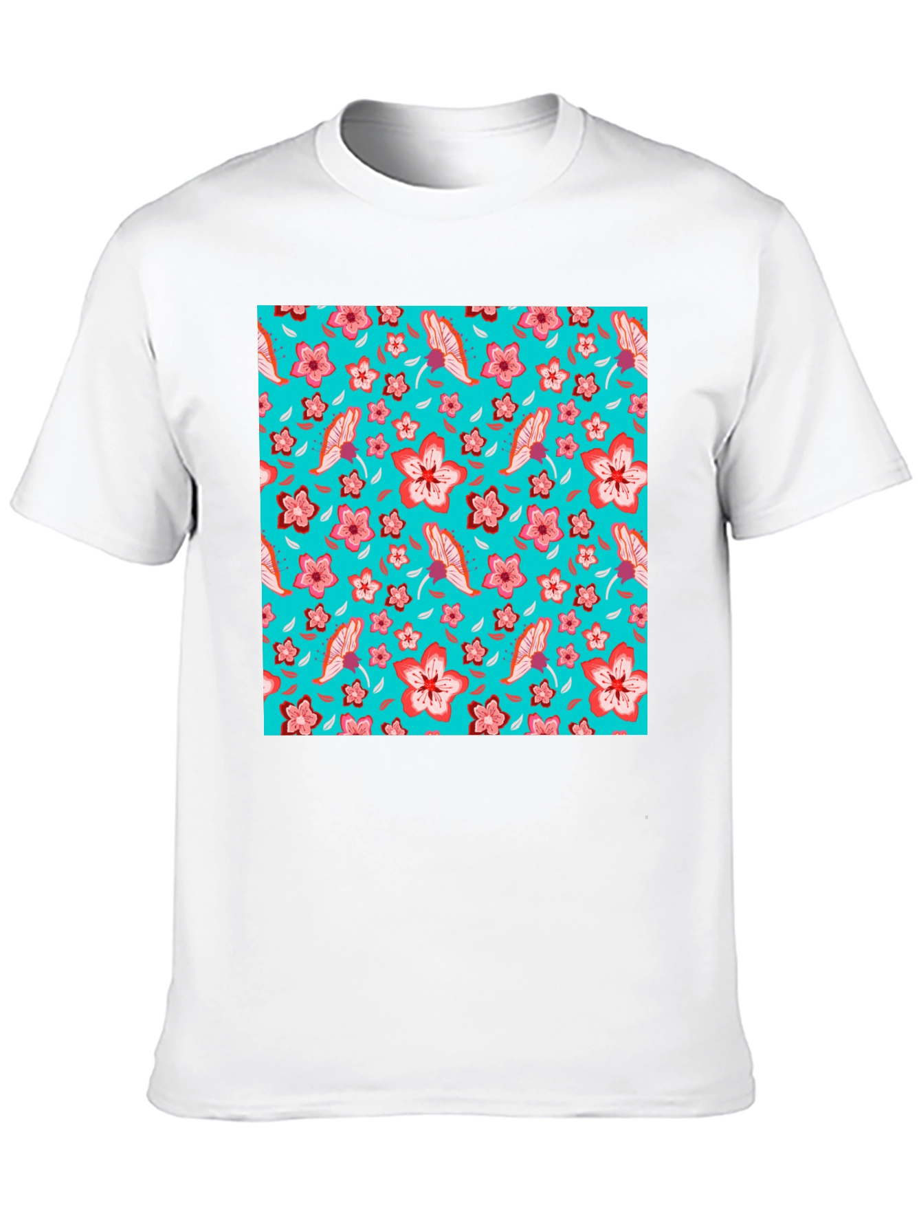 Floral Pattern T-Shirt Casual Graphic Tee