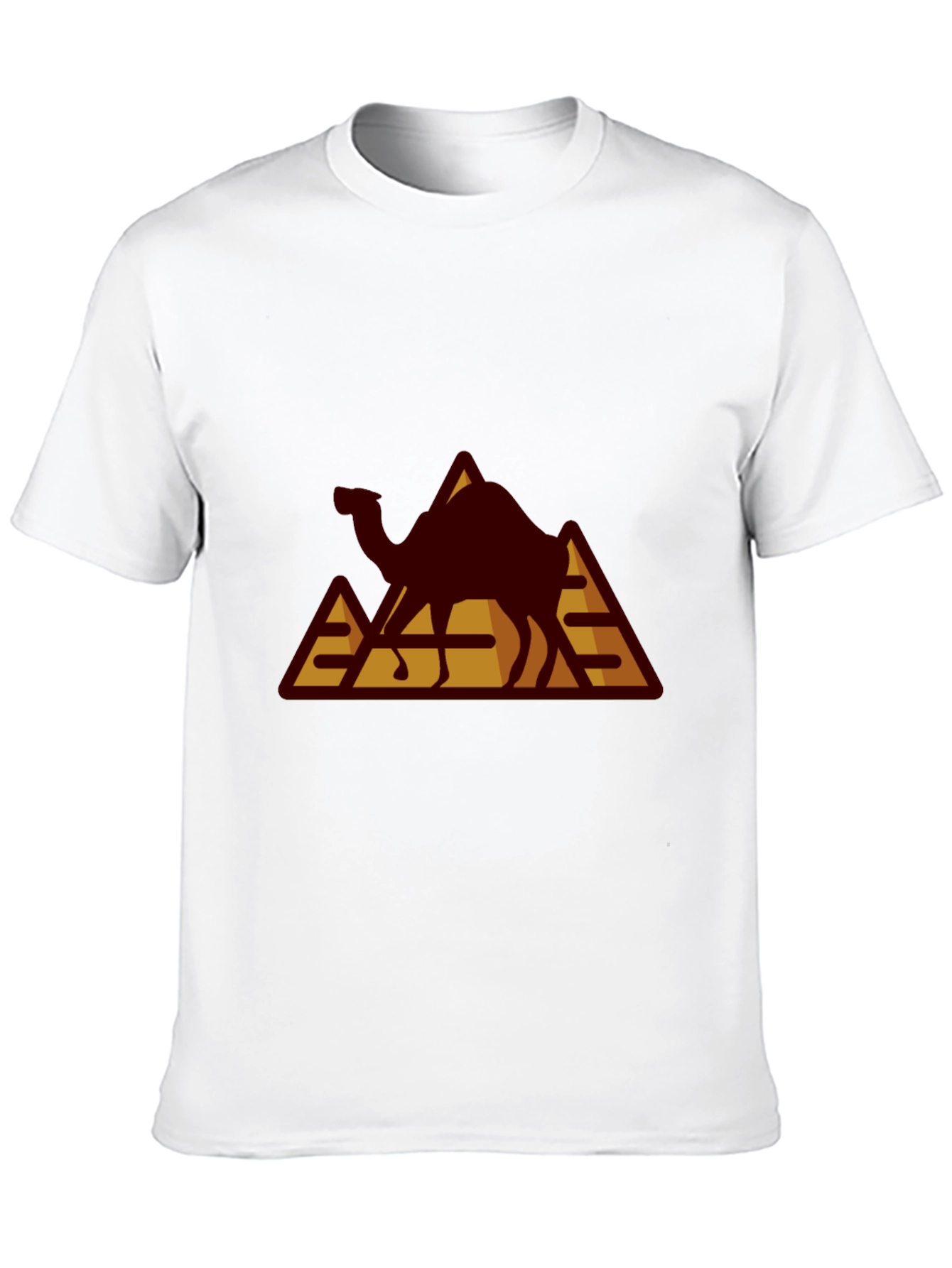 Camel Pyramid Graphic Tee - Black Cotton T-Shirt