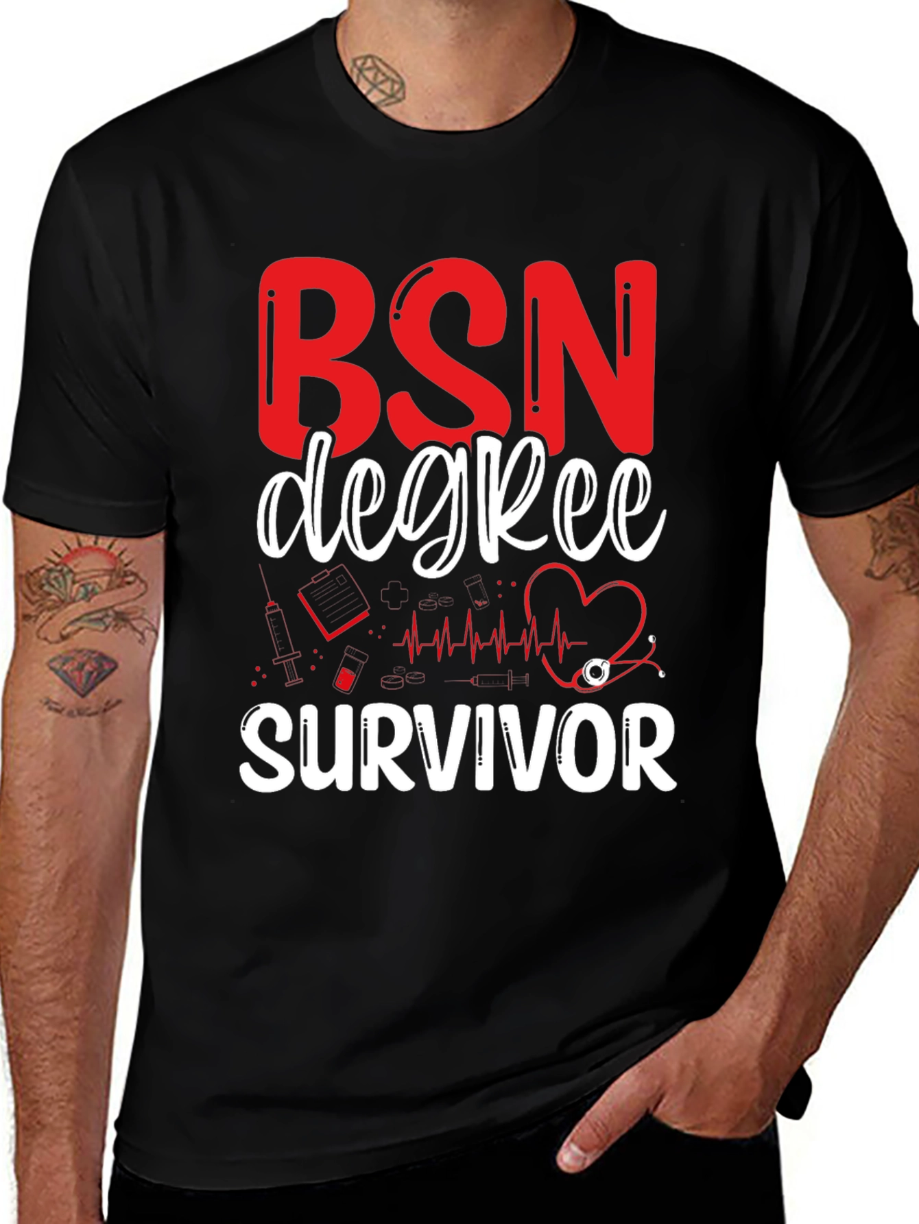 BSN Degree Survivor Graphic T-Shirt