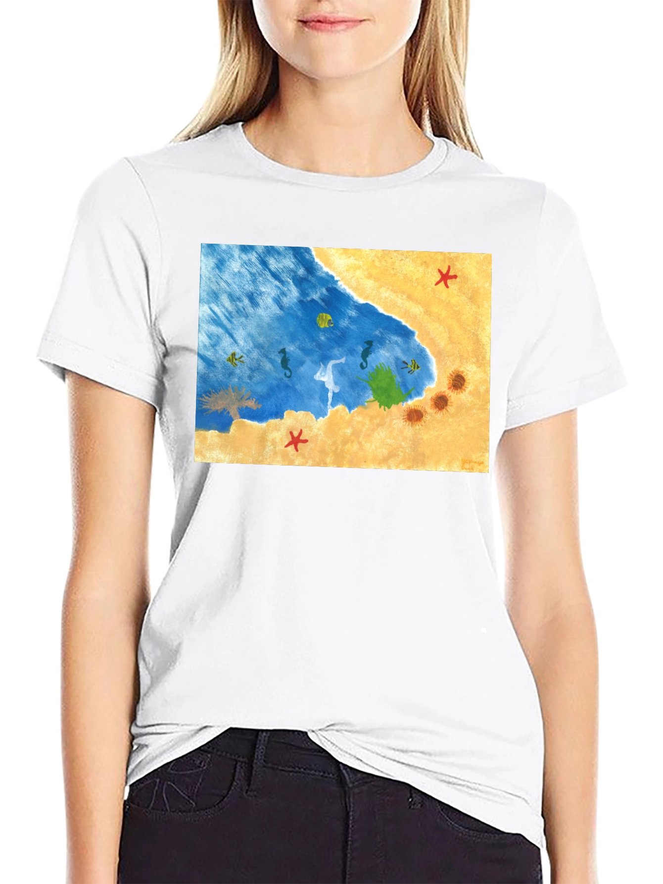 Beach Scene Graphic T-Shirt: Relaxed Style