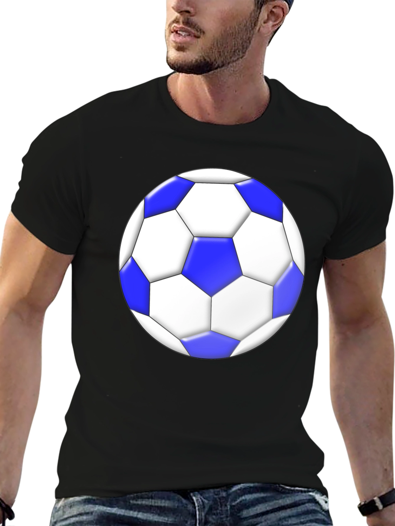 Soccer Ball Graphic Tee - Stylish Black T-Shirt
