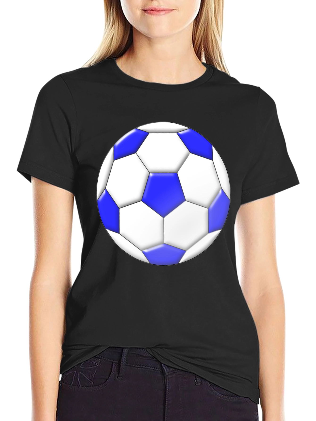 Soccer Ball Graphic Tee - Stylish Black T-Shirt