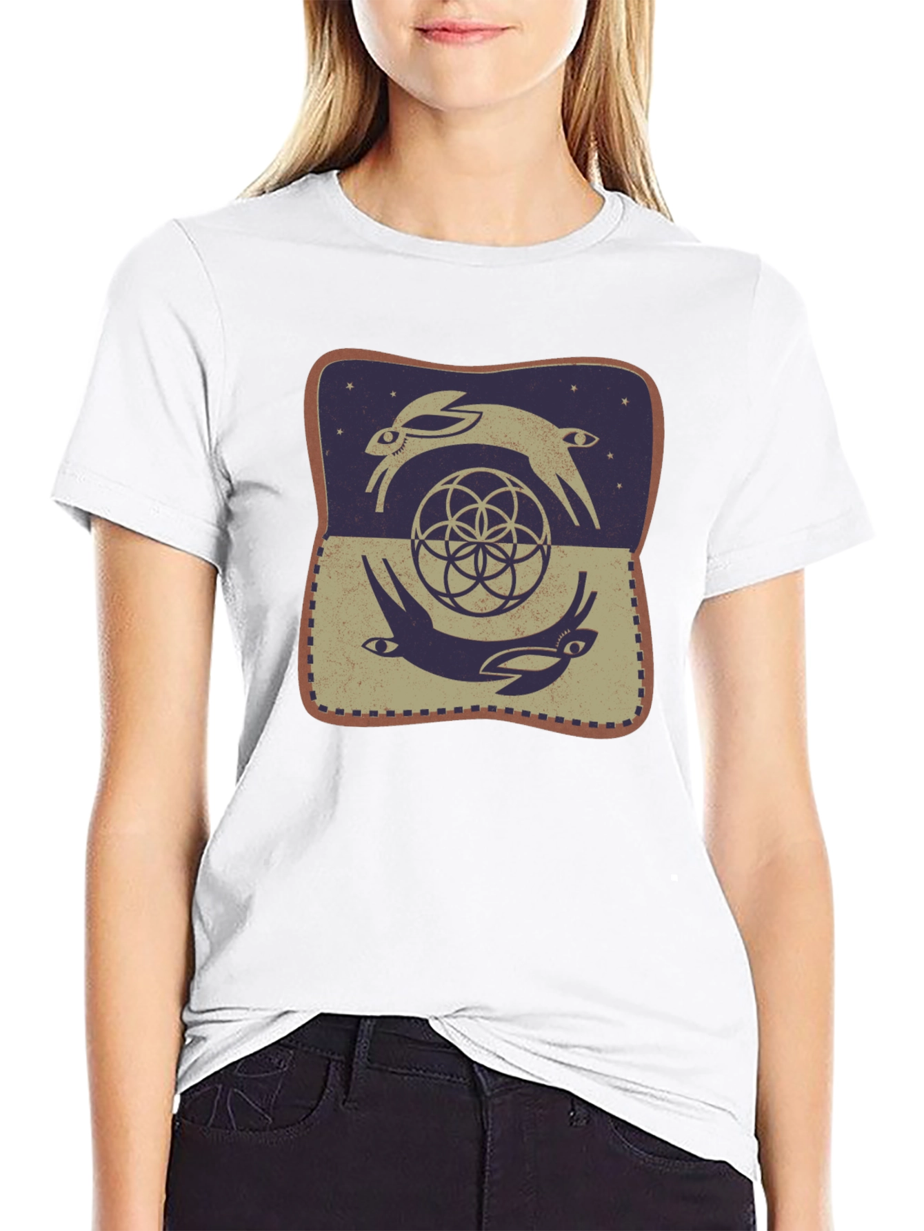 Rabbit Geometric T-Shirt - Graphic Tee