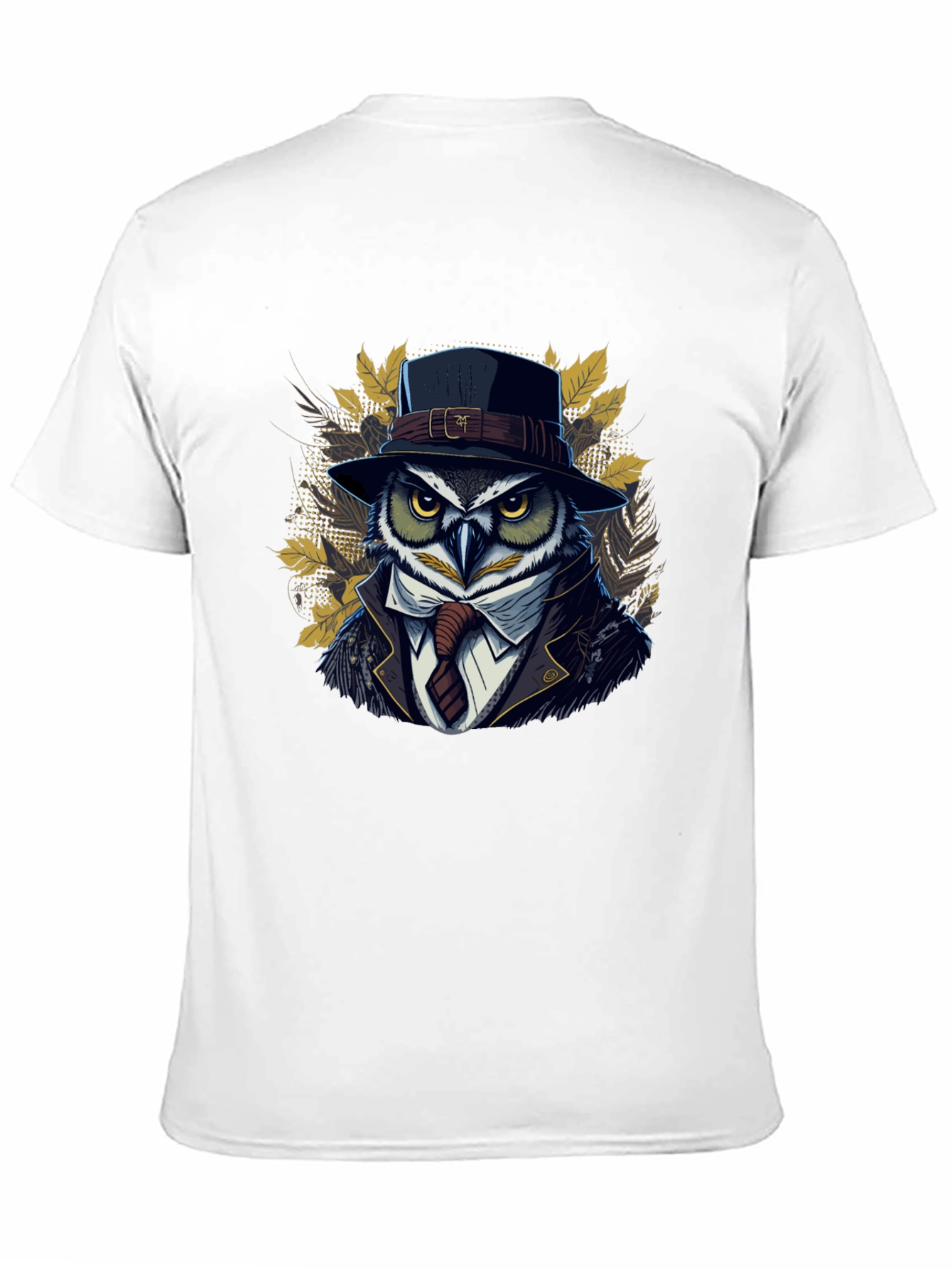 Owl in Suit Graphic T-Shirt - Cool Detective Style
