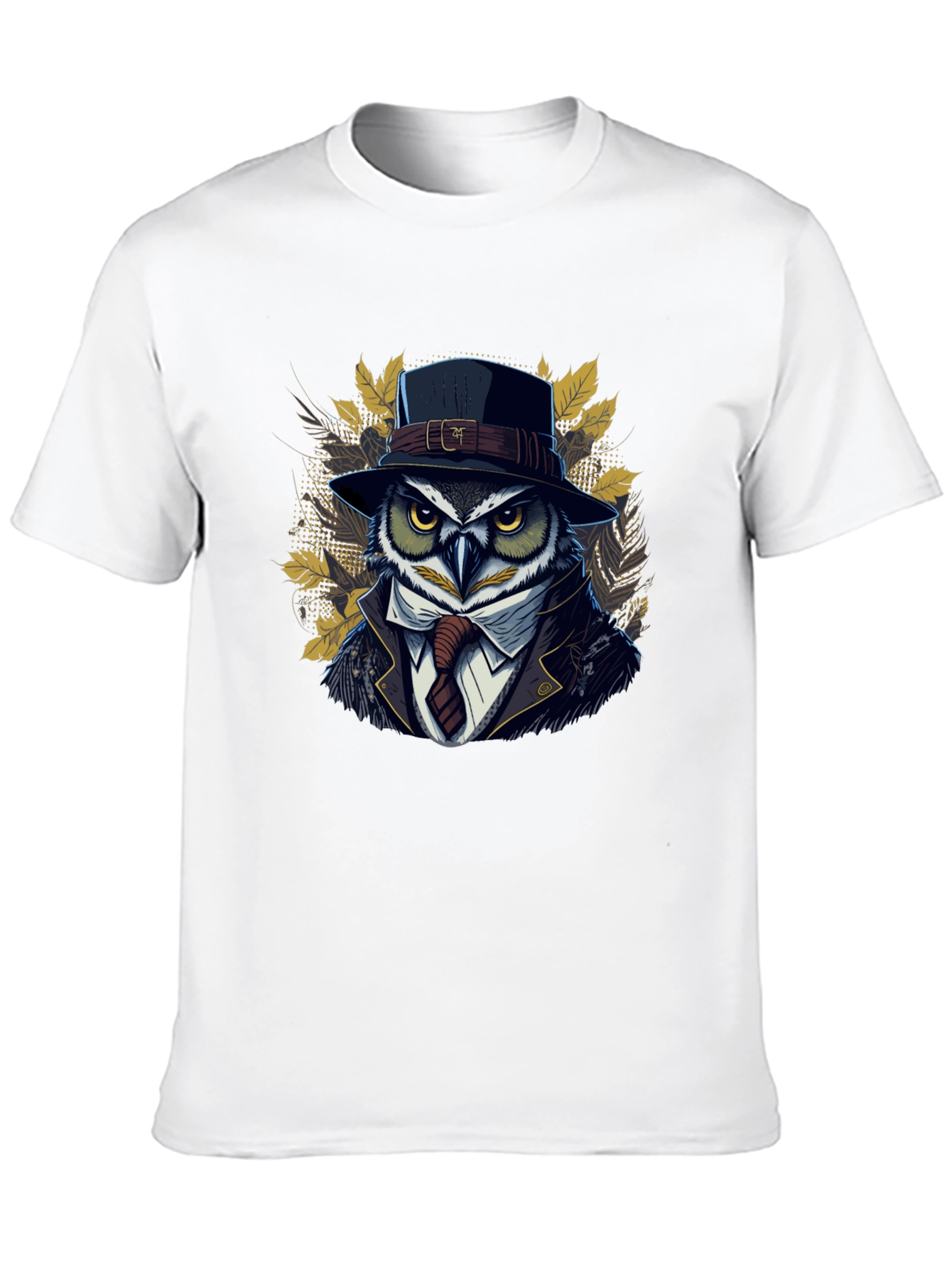 Owl in Suit Graphic T-Shirt - Cool Detective Style