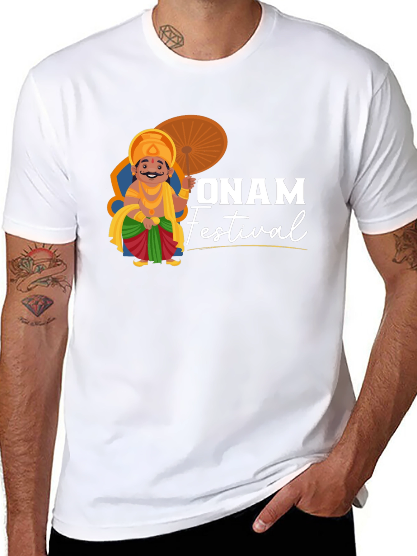 Onam Festival T-Shirt | Black Cotton Tee