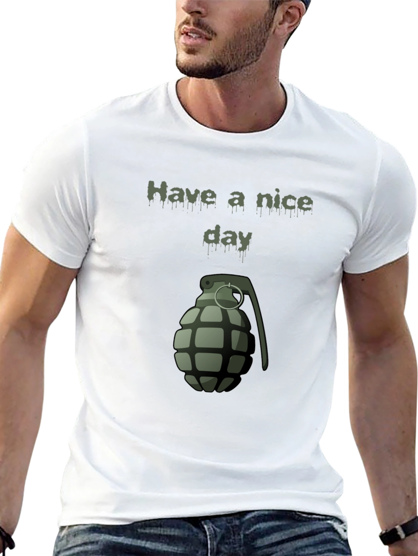 Have a Nice Day Grenade Graphic Tee - Black