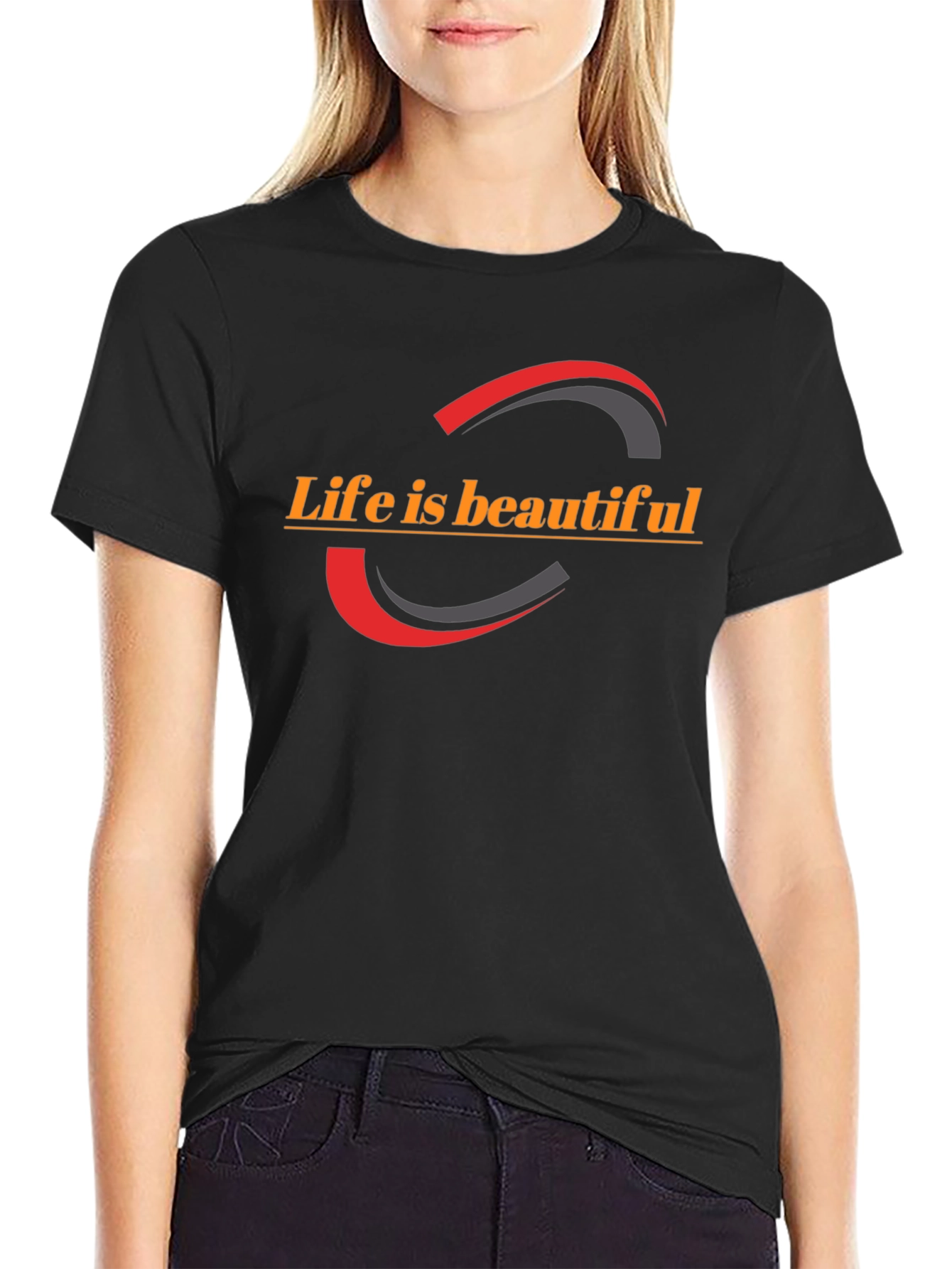 Life is Beautiful Graphic Tee - Stylish Black T-Shirt