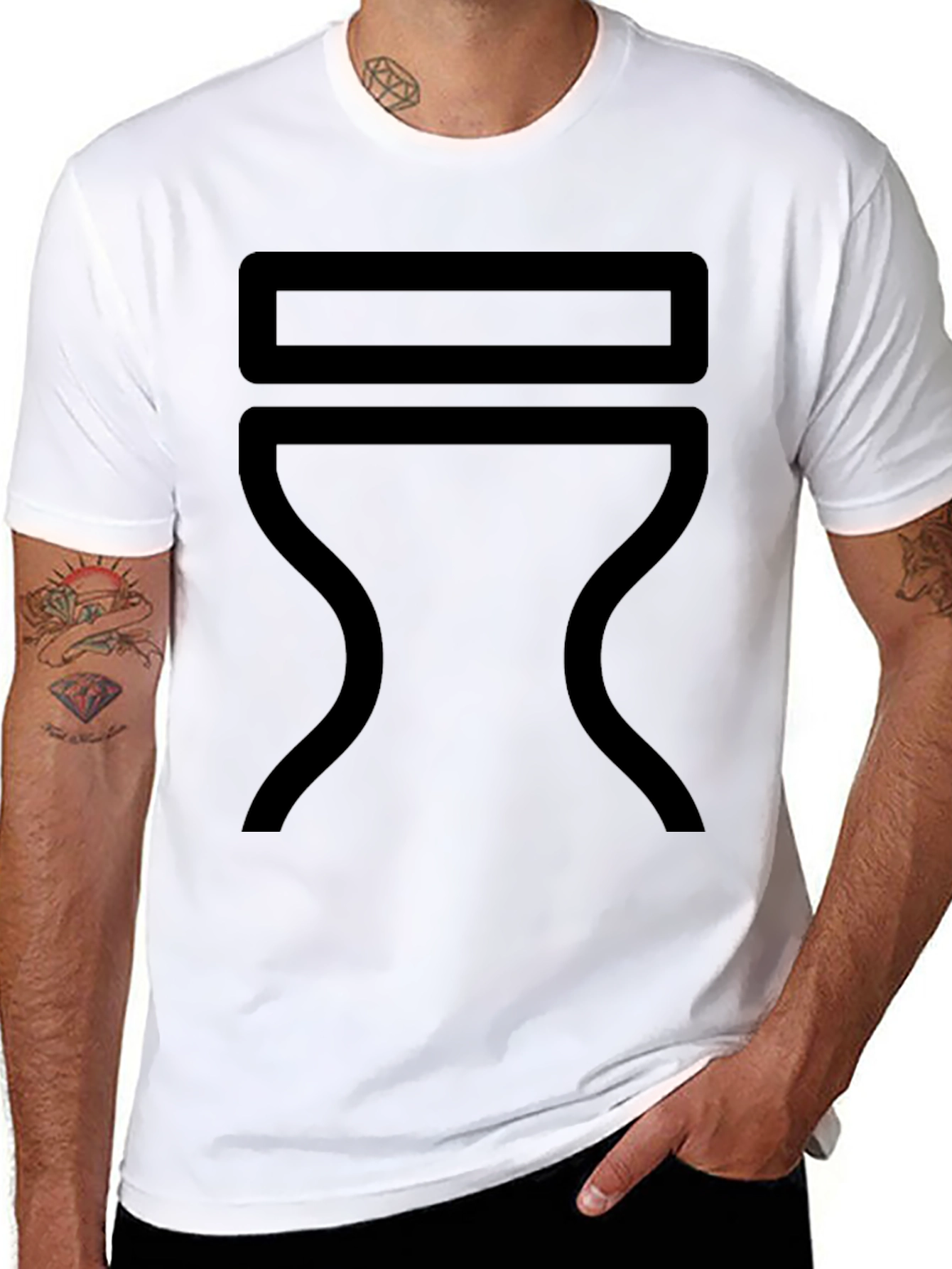 Modern Minimalist Graphic Tee - Black