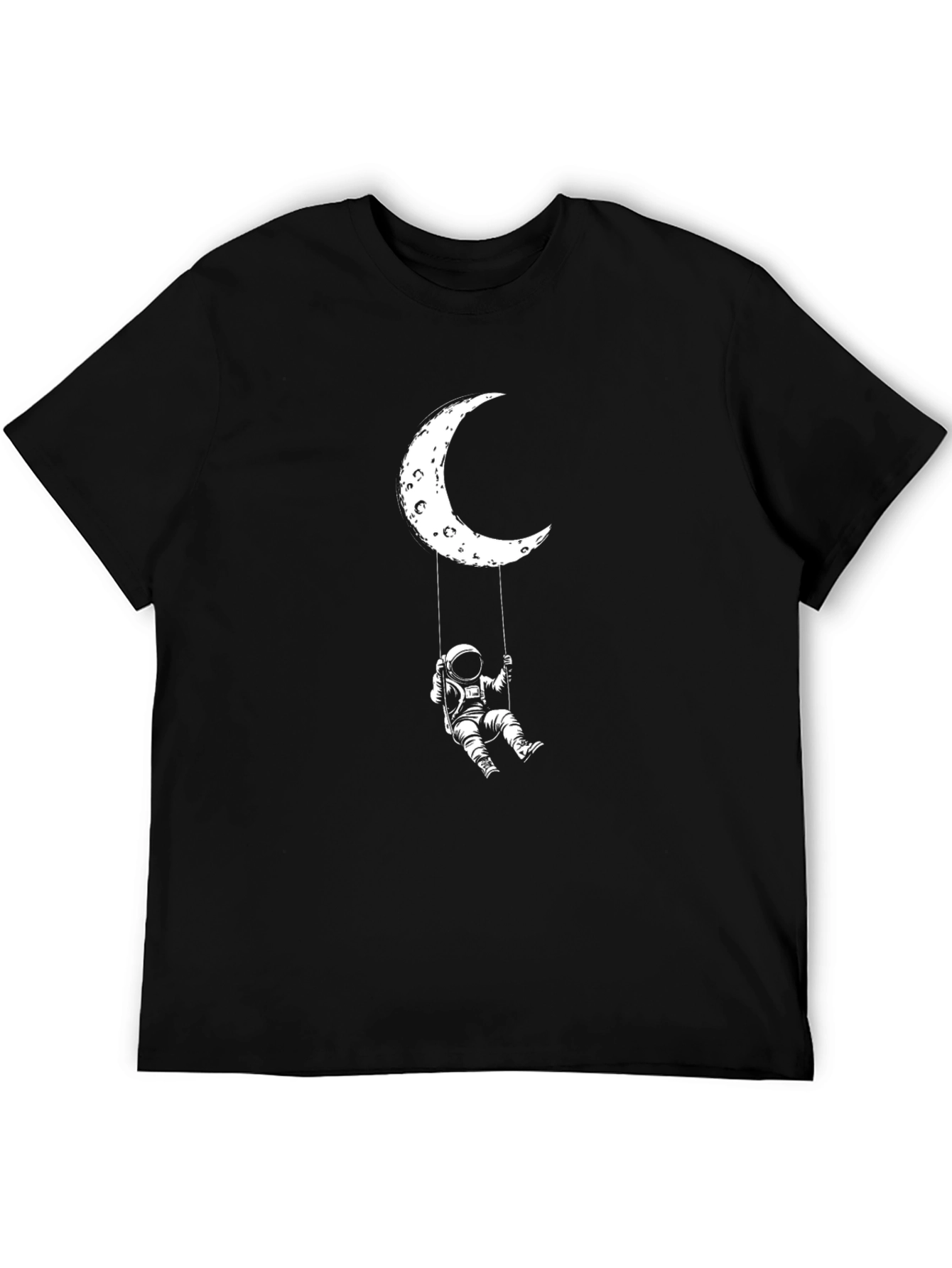 Astronaut Moon Swing Black T-Shirt