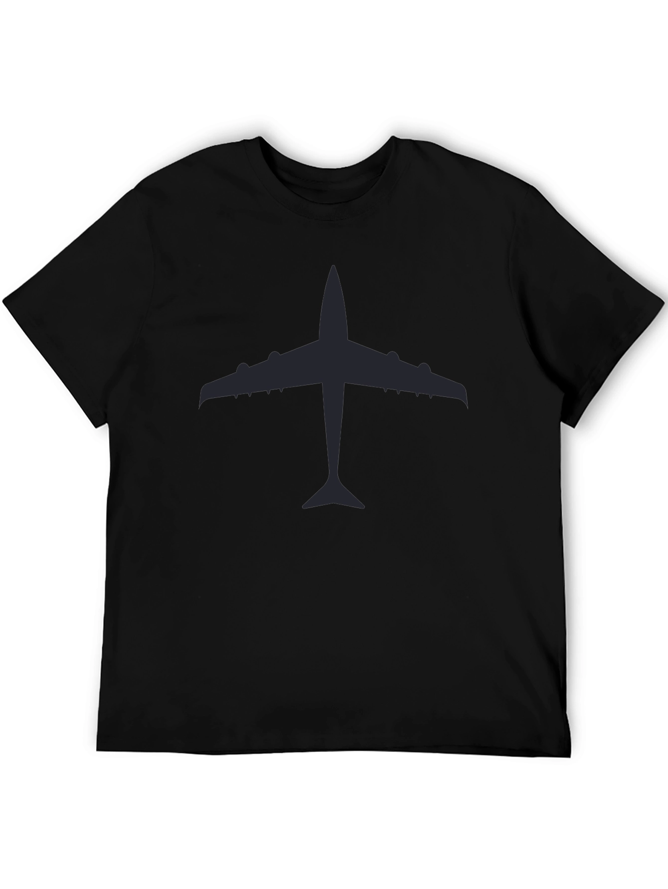Airplane Silhouette Graphic Tee - Classic Black