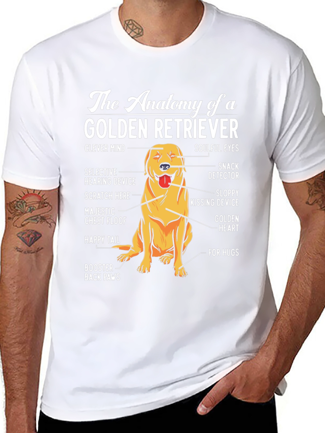 Golden Retriever Anatomy T-Shirt - Dog Lover Tee