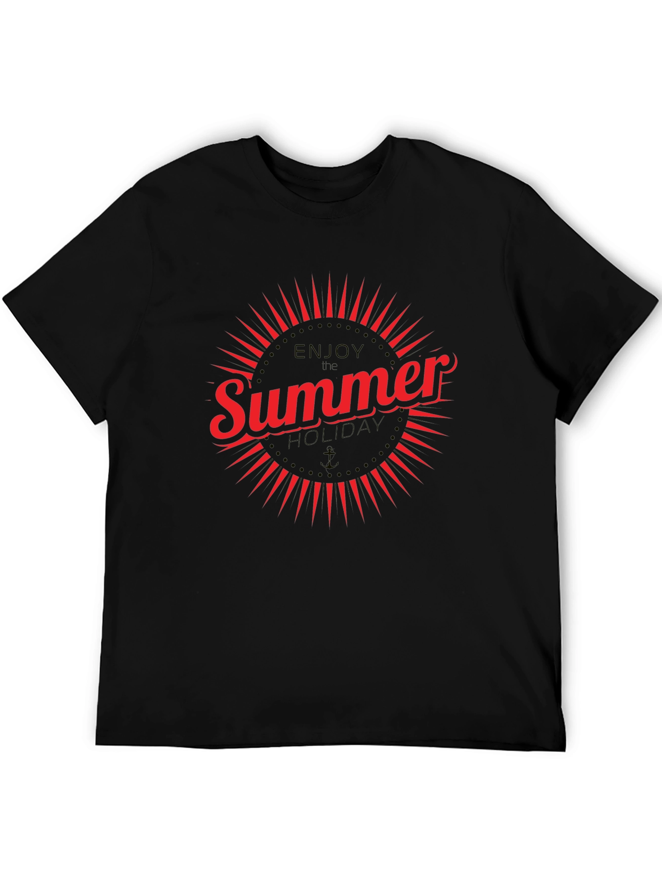 Summer Holiday Graphic T-Shirt - Black
