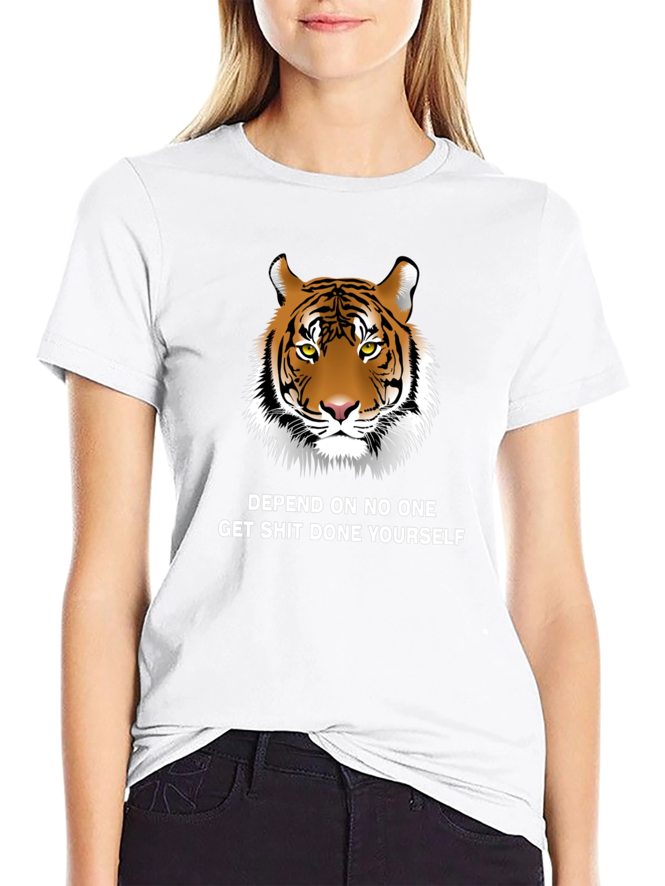 Tiger Graphic Tee - Depend On No One T-Shirt