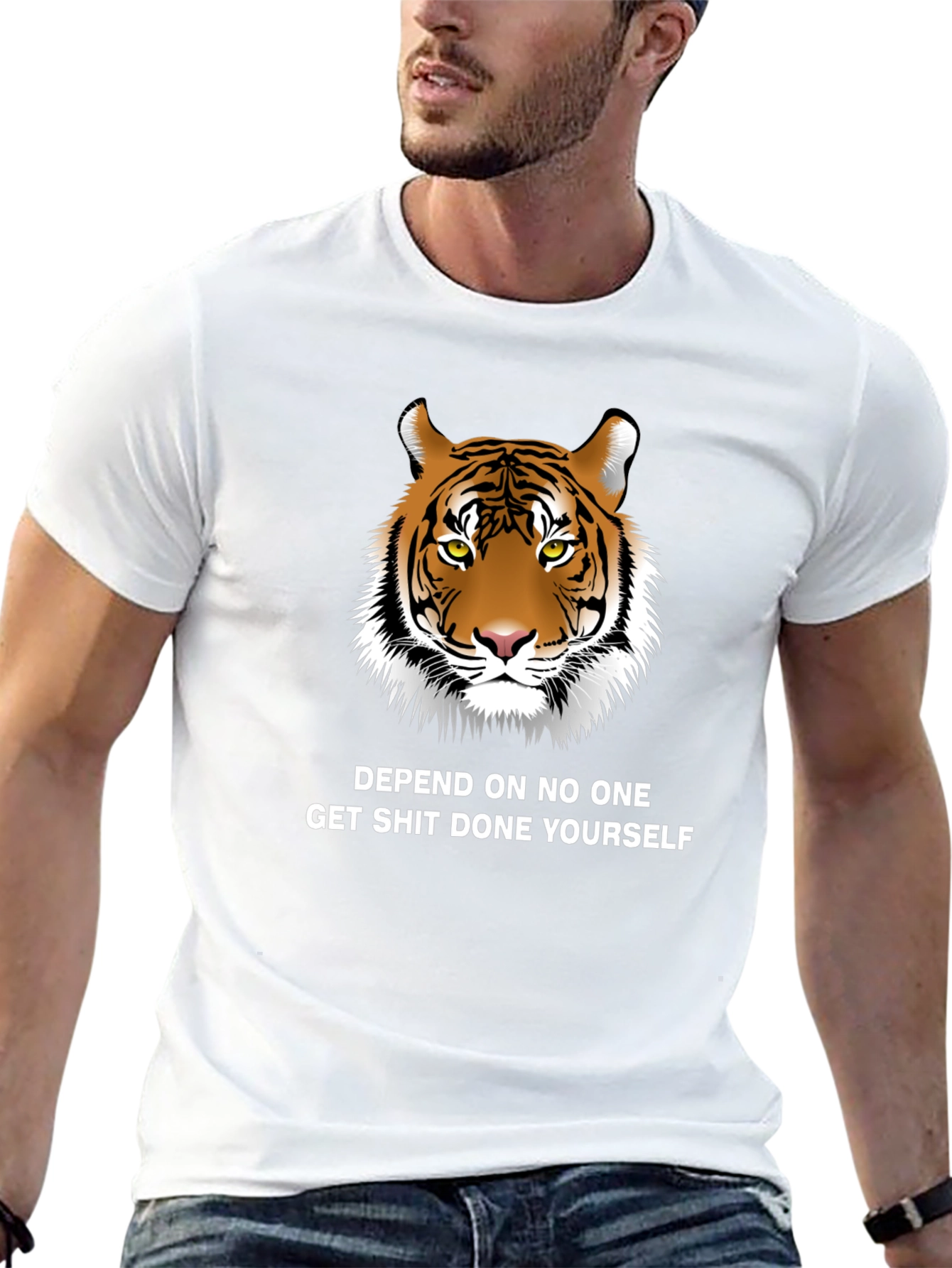 Tiger Graphic Tee - Depend On No One T-Shirt