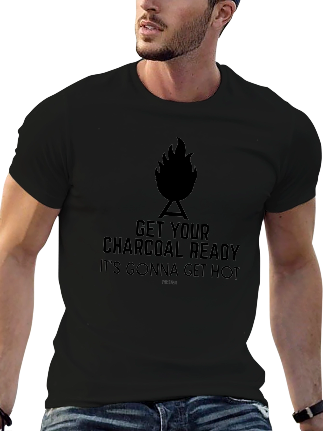 Get Your Charcoal Ready Mens Black BBQ T-Shirt