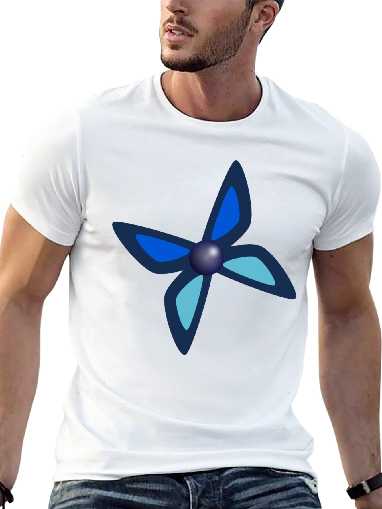 Black Tee with Unique Butterfly-Like Design