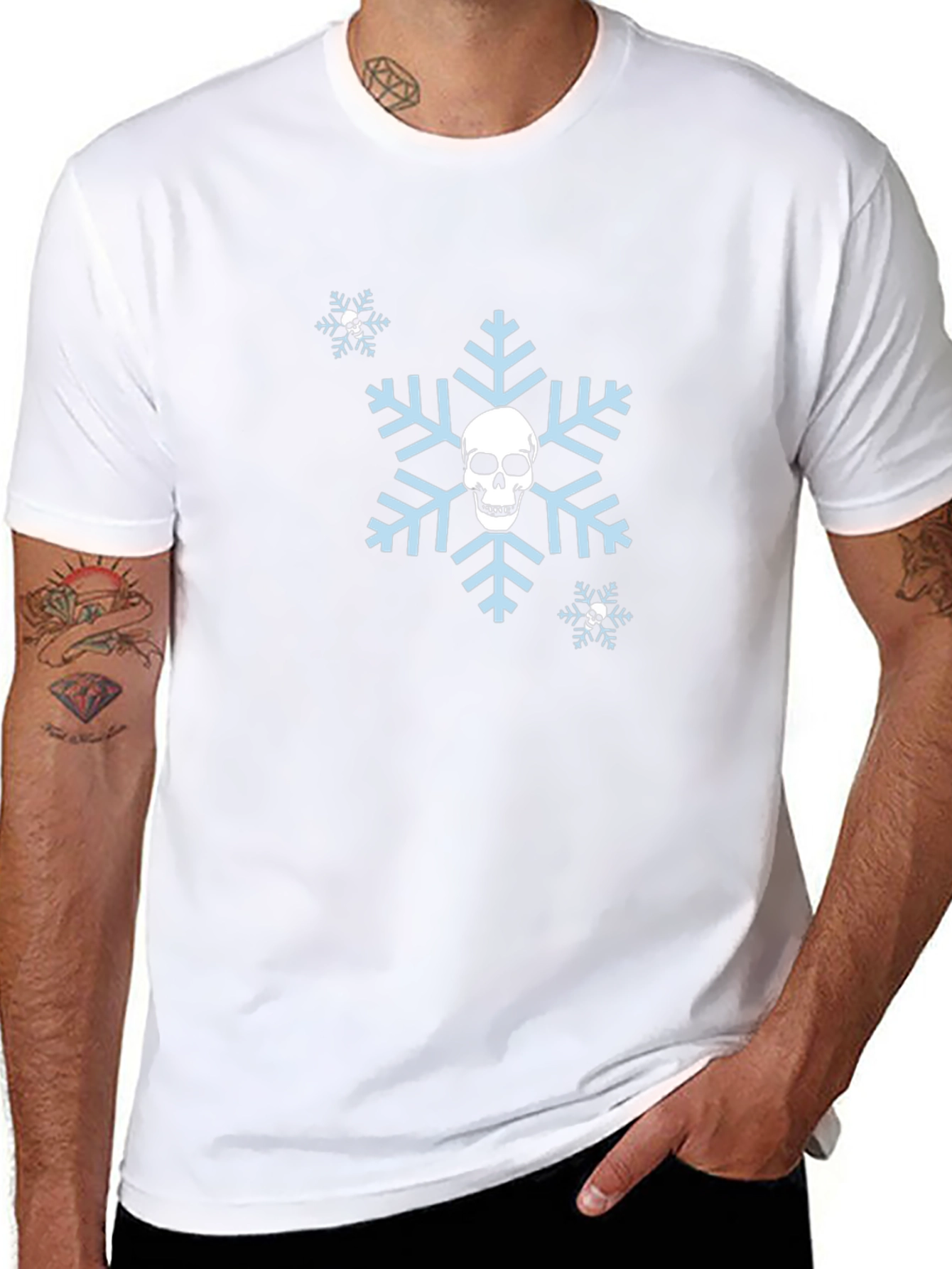 Skull Snowflake Graphic T-Shirt
