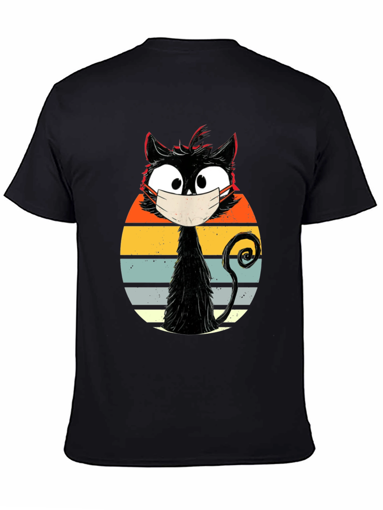 Masked Cat T-Shirt - Quirky Retro Design