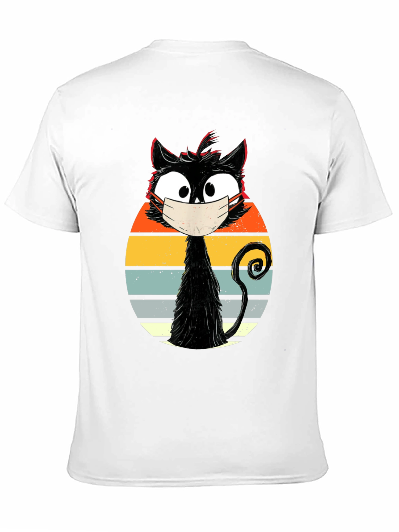 Masked Cat T-Shirt - Quirky Retro Design