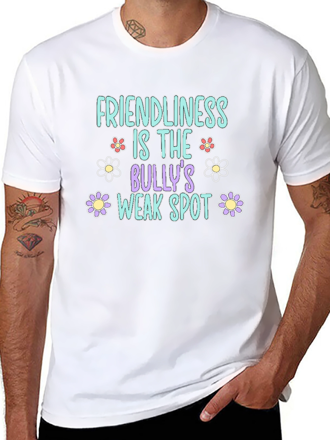 Friendliness is the Bullys Weak Spot Black T-Shirt