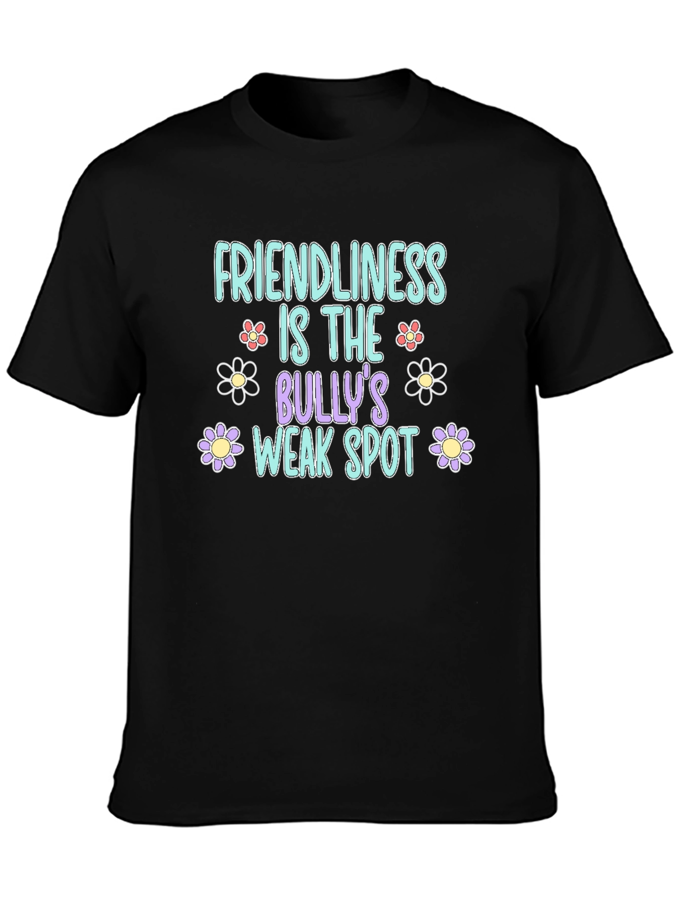 Friendliness is the Bullys Weak Spot Black T-Shirt