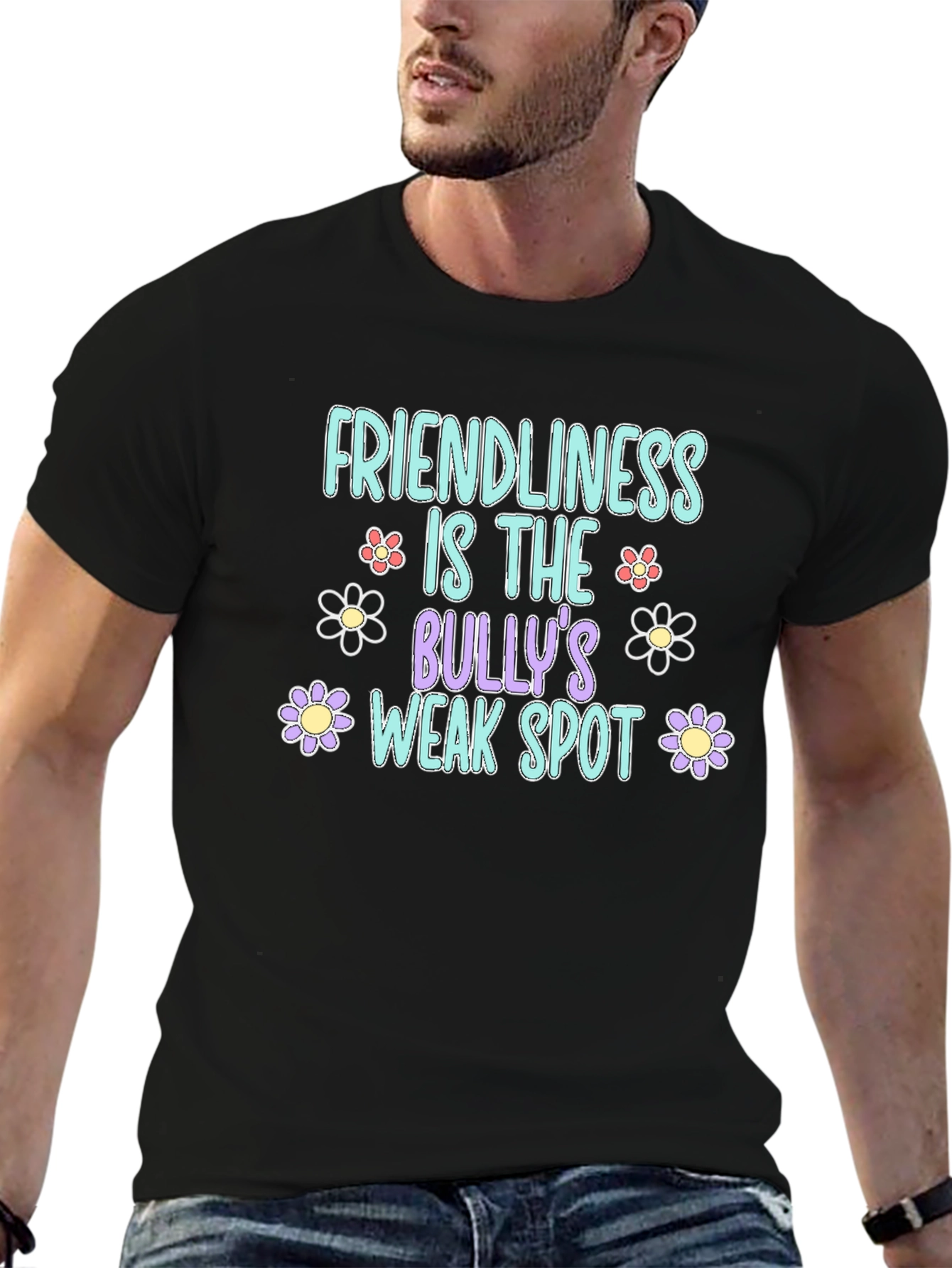 Friendliness is the Bullys Weak Spot Black T-Shirt