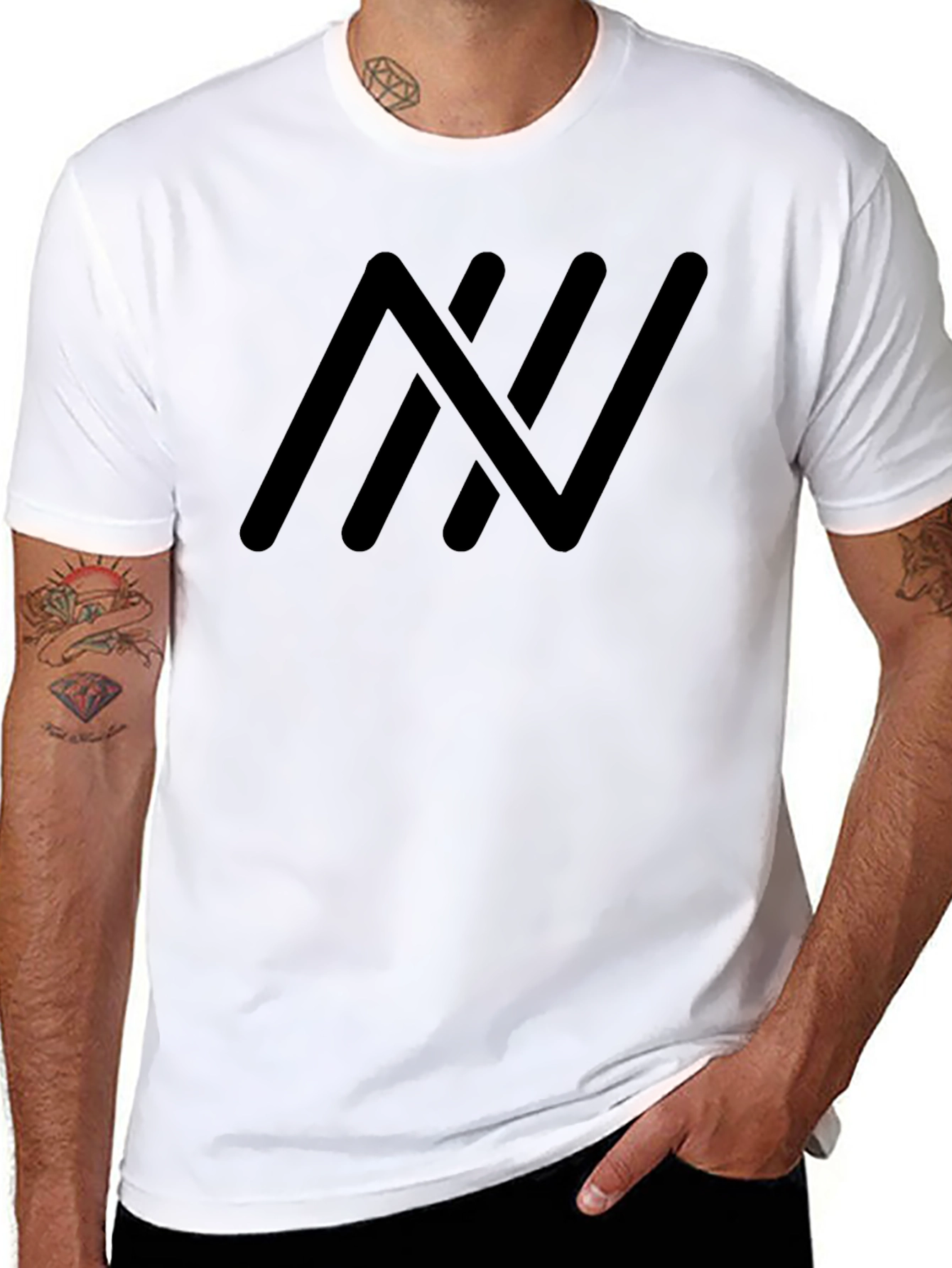 Modern Black Tee with Abstract Graphic Print
