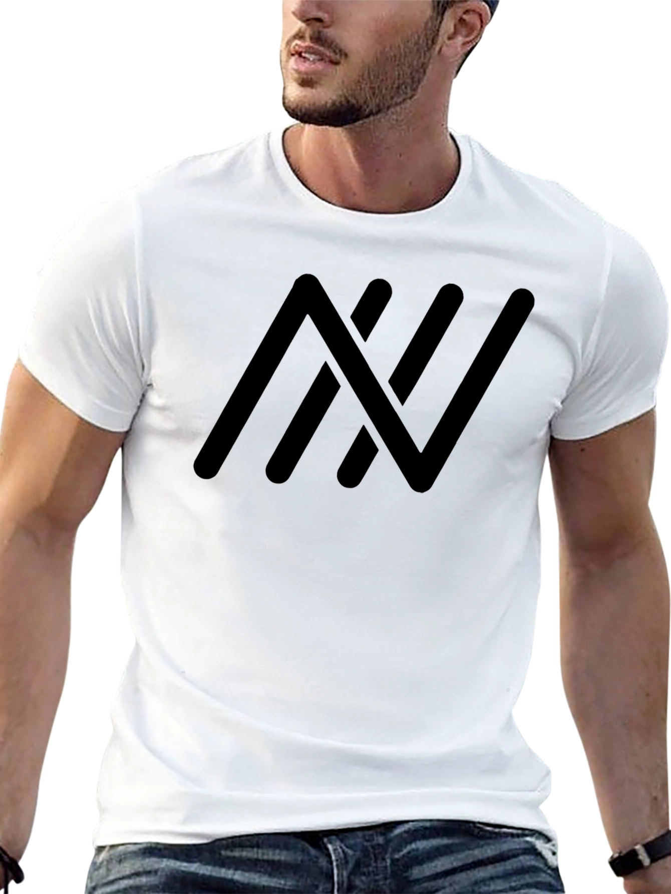 Modern Black Tee with Abstract Graphic Print