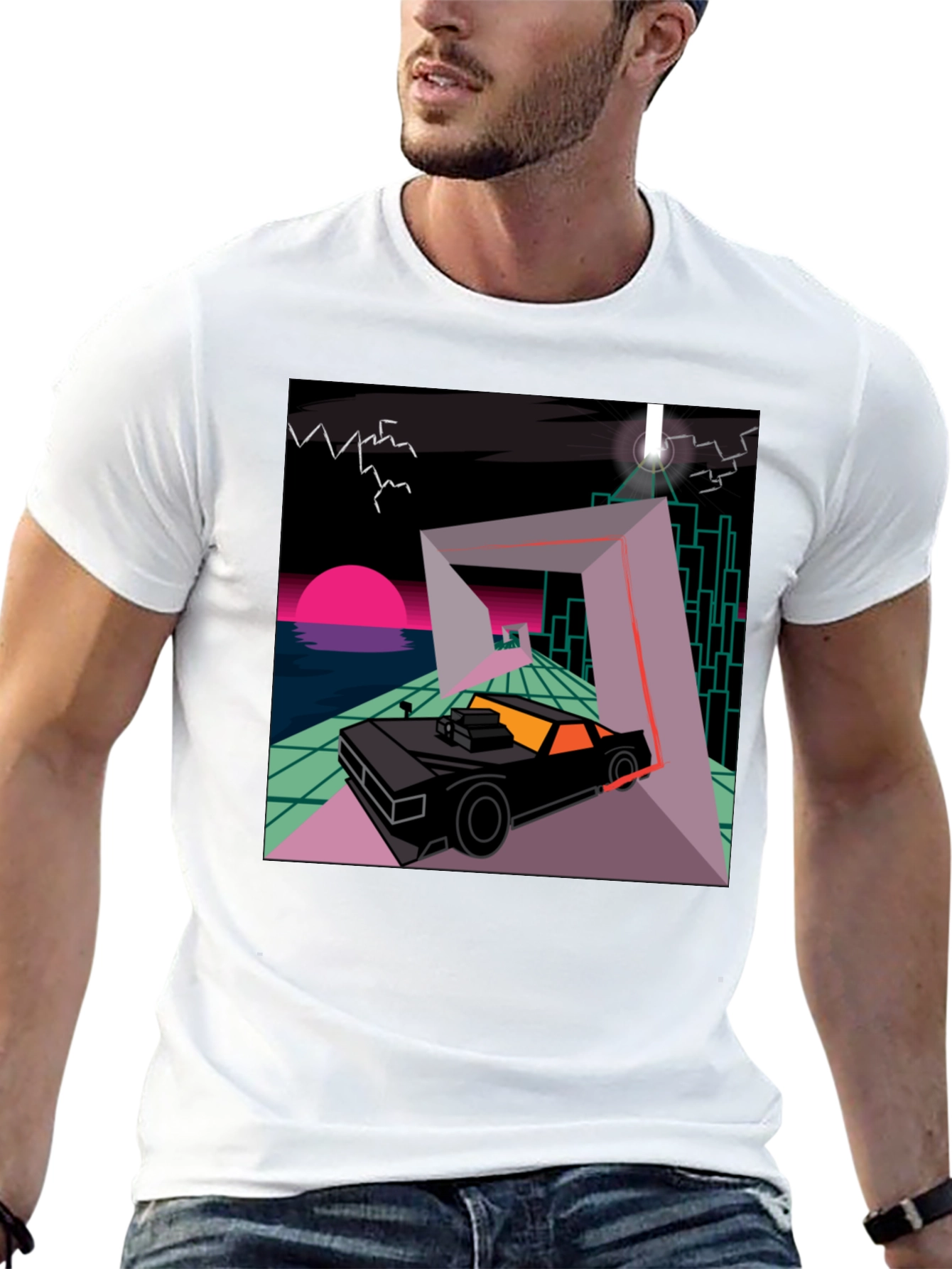 Retro Wave Car T-Shirt - Synthwave Design