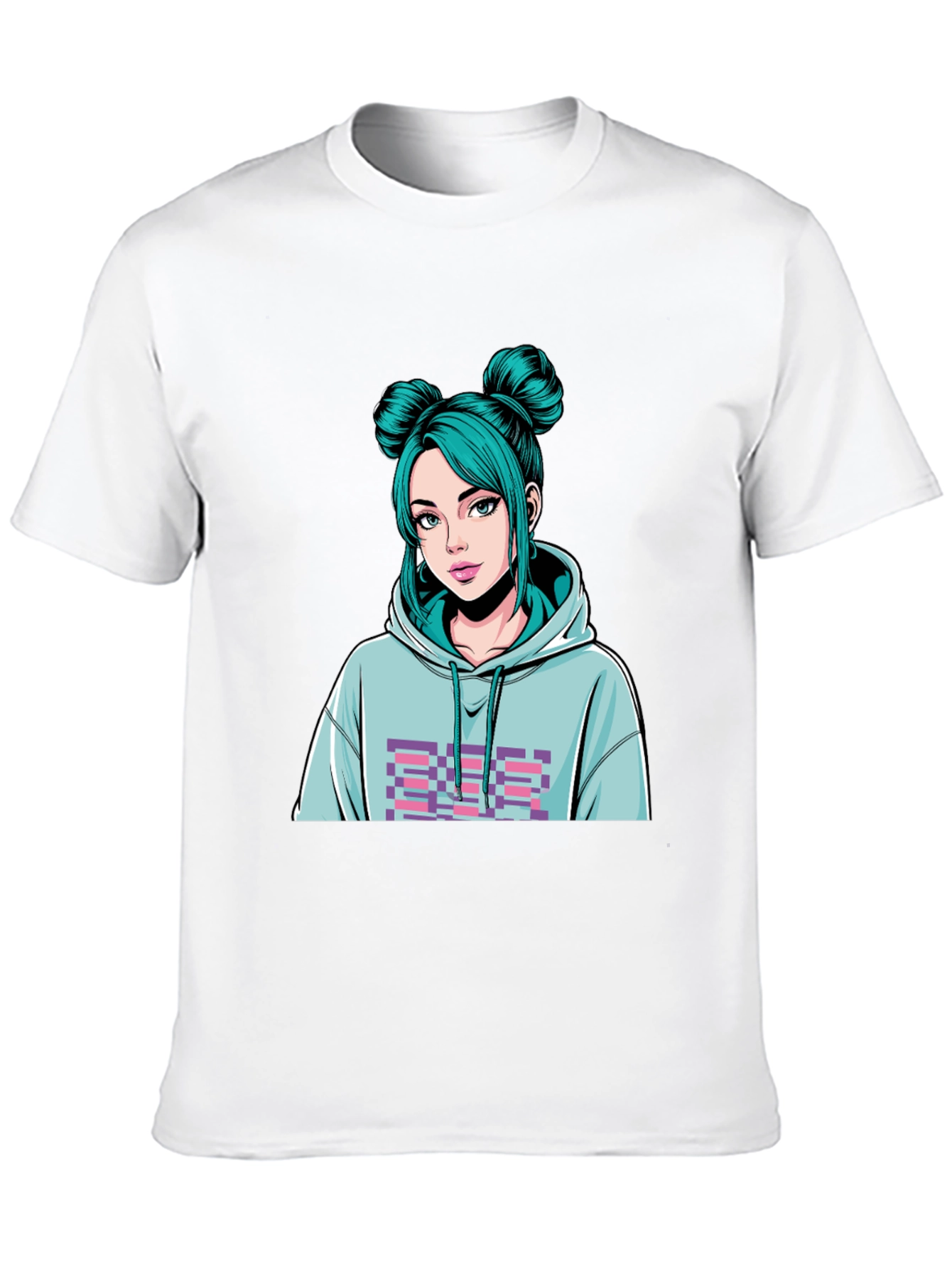 Anime Girl Graphic Black T-Shirt