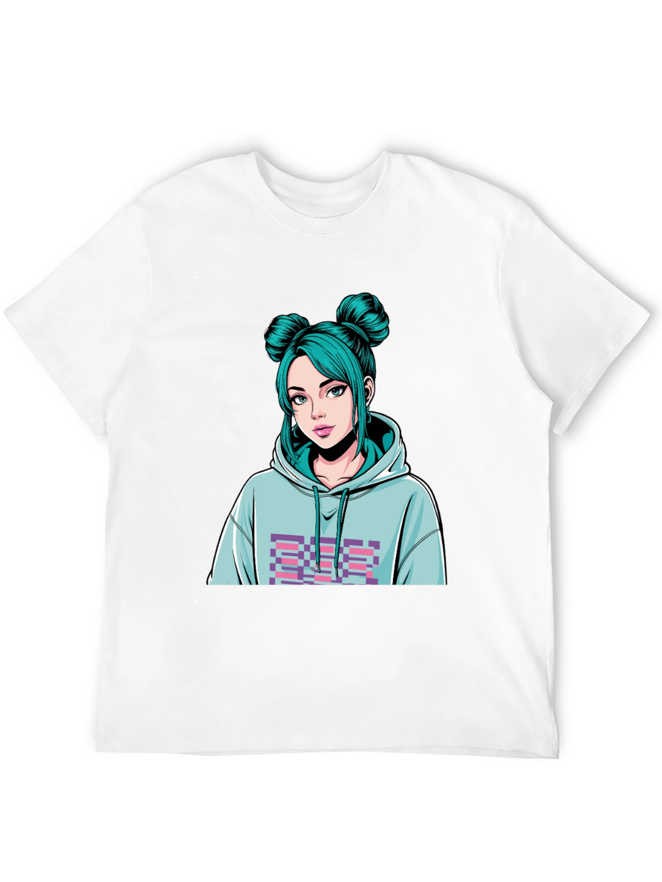 Anime Girl Graphic Black T-Shirt