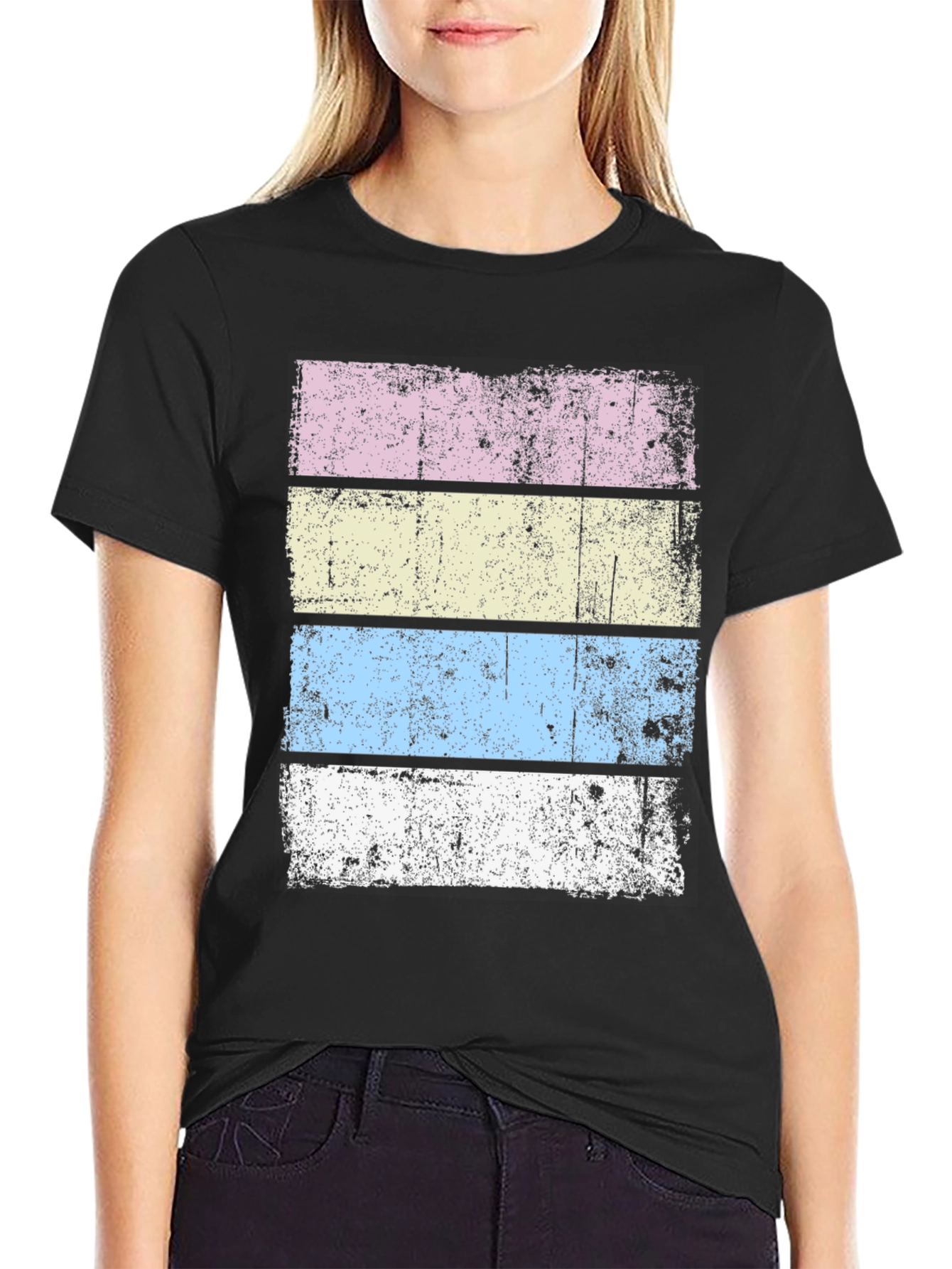 Retro Striped T-Shirt - Distressed Design