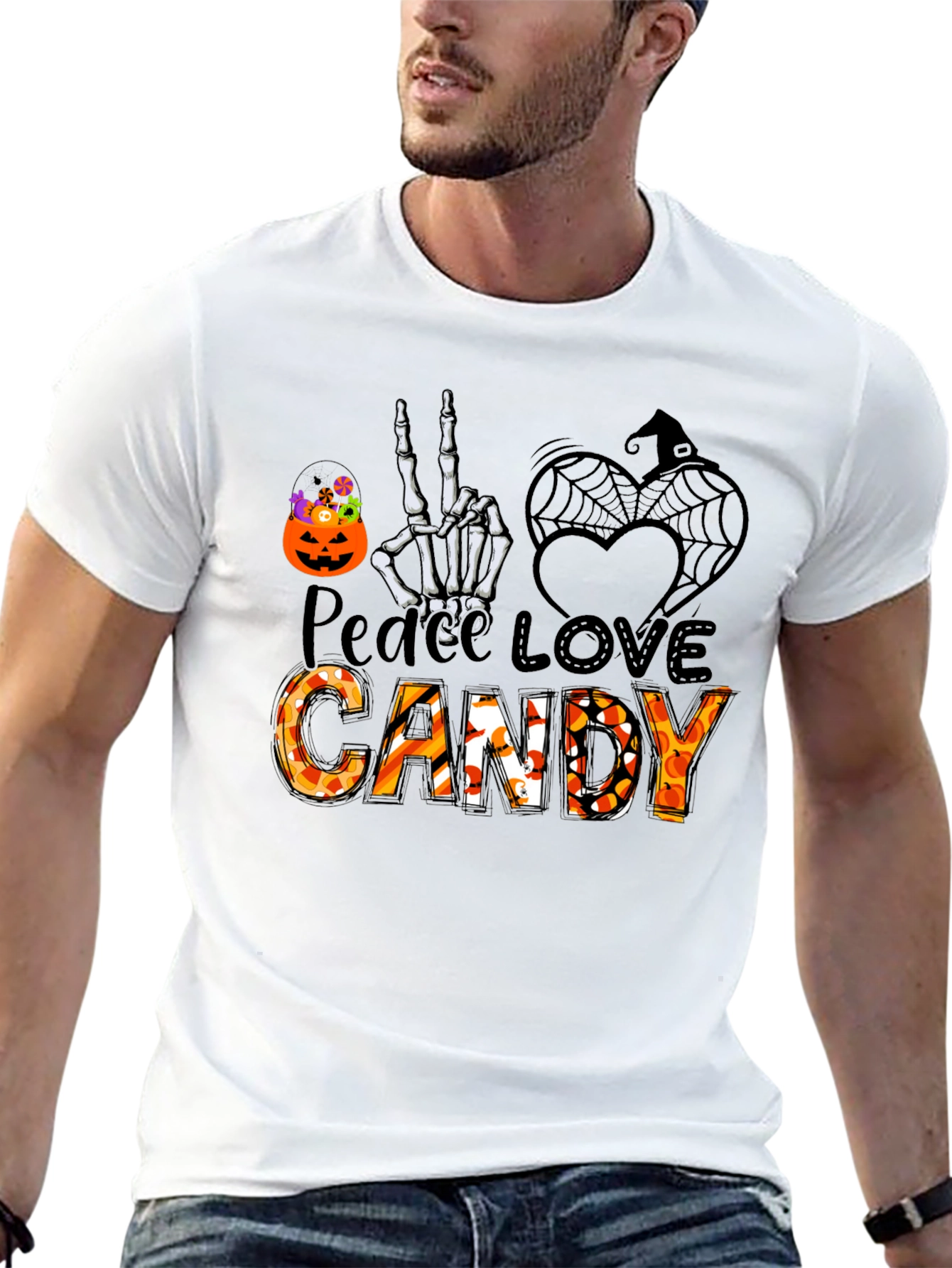 Peace Love Candy Halloween T-Shirt