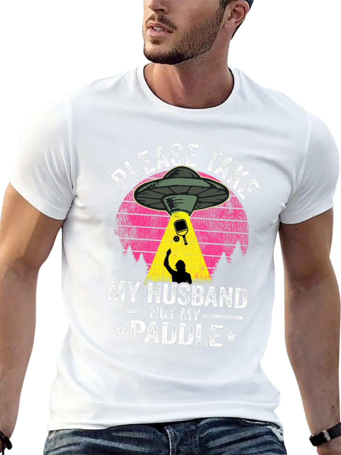 Funny Pickleball UFO Abduction T-Shirt