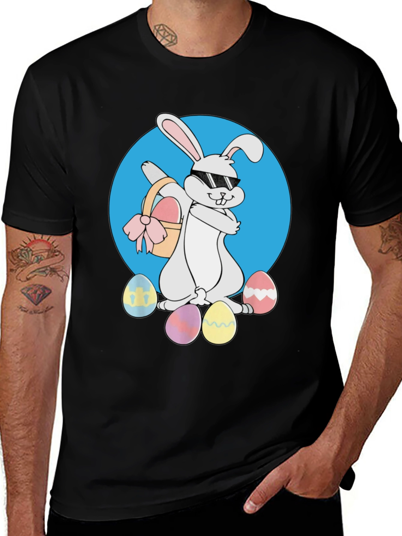 Easter Bunny T-Shirt - Cool Rabbit with Eggs